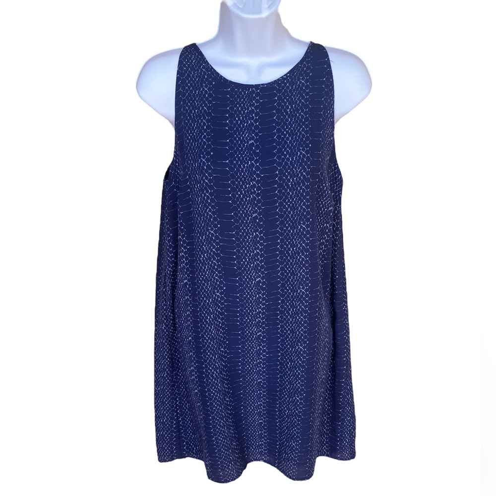 Dalia Blue Snake Skin Pattern Shift Dress